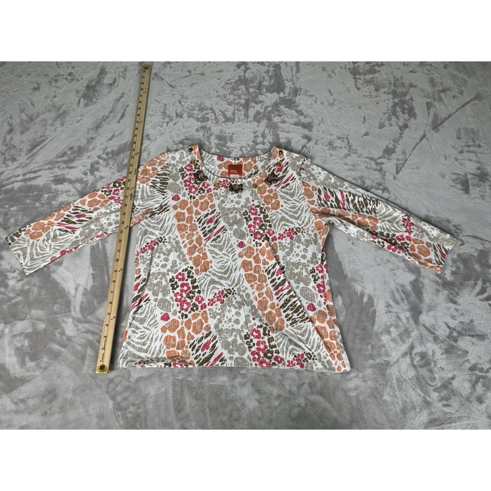 Heart of Palm Womens Size  Large Multicolor 3/4‎ sleeve Shirt top